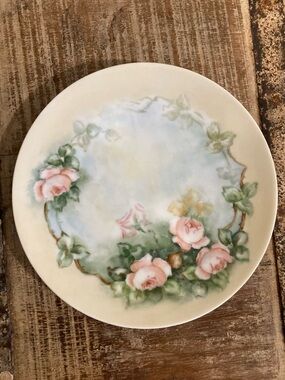 Silesia Germany Floral Ceramic Decorative Plate Pink Roses Vintage Cottagecore